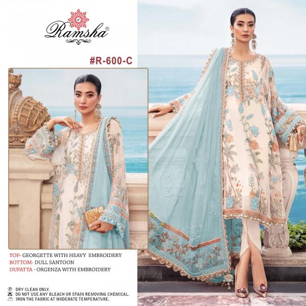 Ramsha R 600 Nx Georgette Pakistani Dress Material Collection